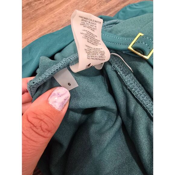 Bleu Rod Beattie Teal Twist Front One Piece Swimsuit Size 6 – Excellent Used - Picture 3 of 9